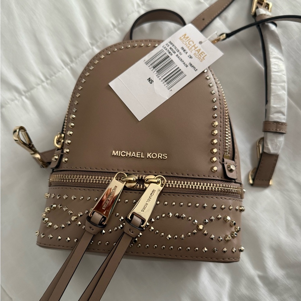 Michael Kors Brown Studded Backpack